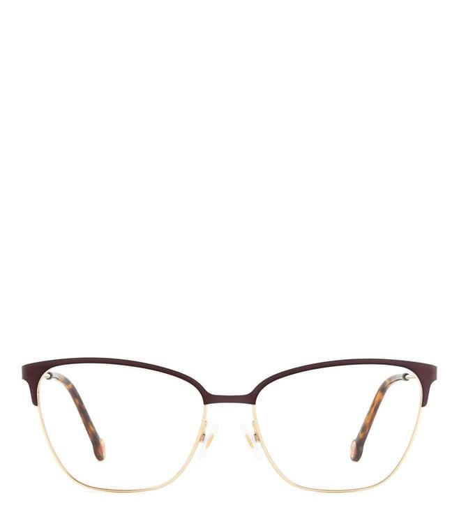 carolina herrera frmher011901q5616 gold brown cat eye eyewear frames for women