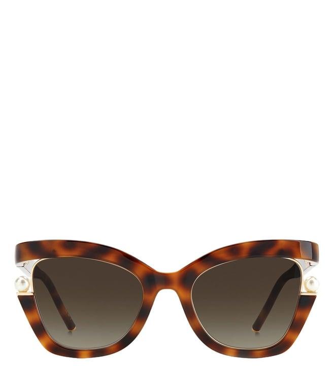 carolina herrera sgch0002s05l53ha brown cat eye sunglasses for women