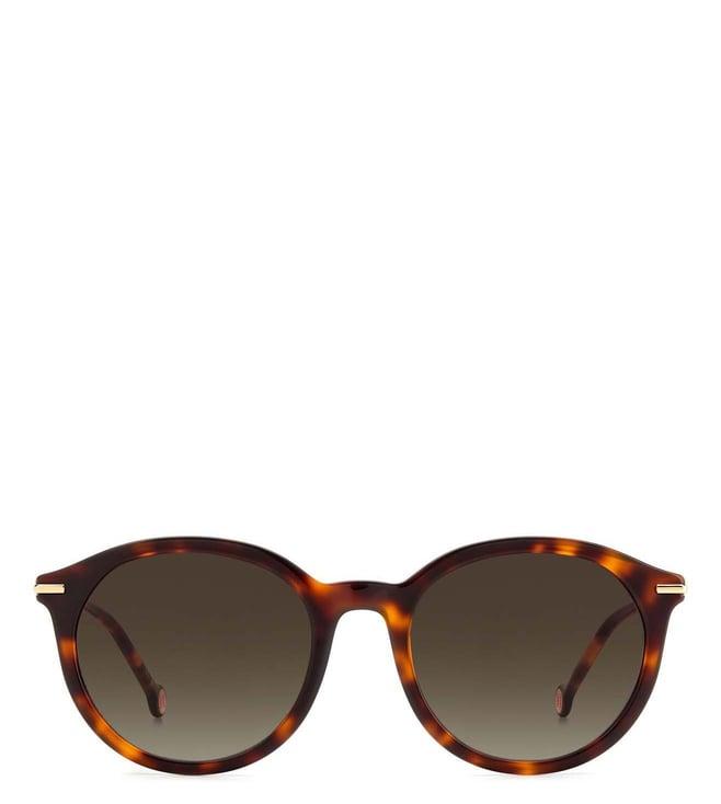 carolina herrera sgher0092s05l53ha uv protected brown oval sunglasses for women