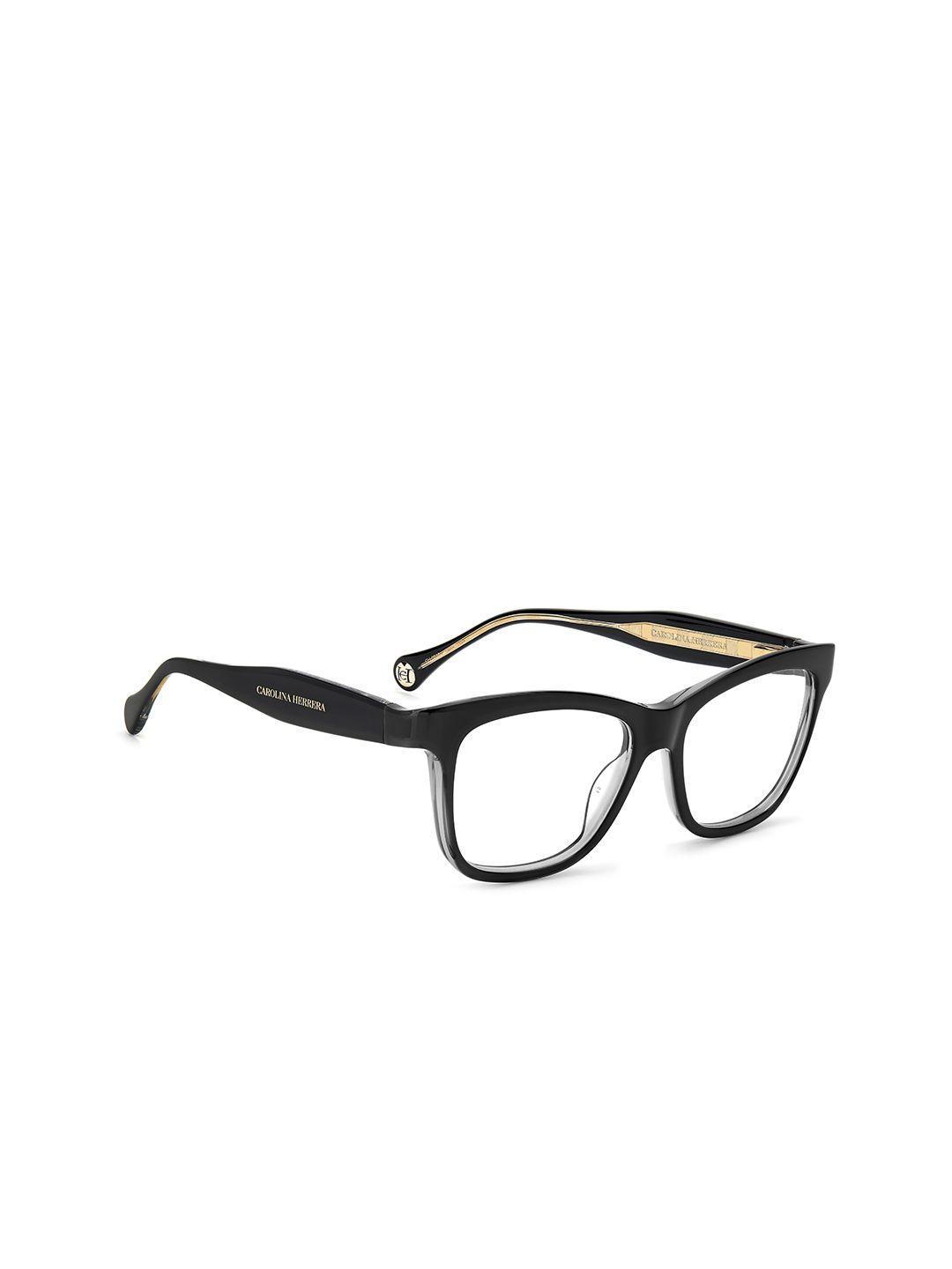 carolina herrera unisex black full rim rectangle frames