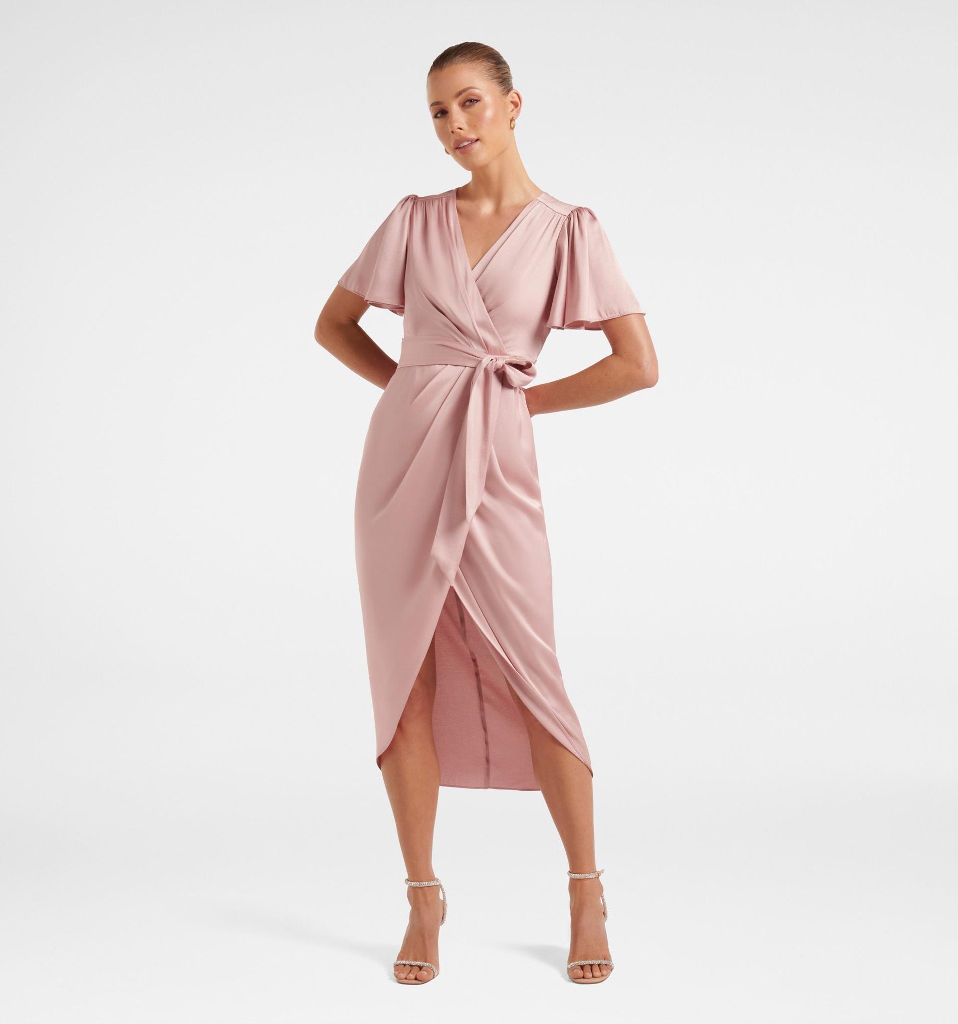 carolina petite satin midi dress