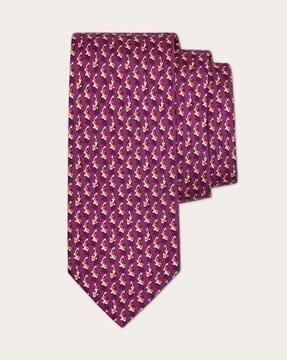 carp fish print silk tie