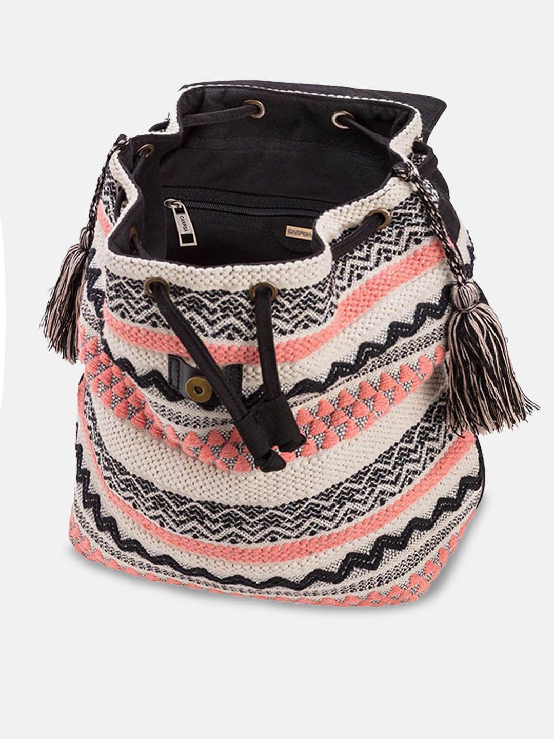 carpisa women cream & pink backpack