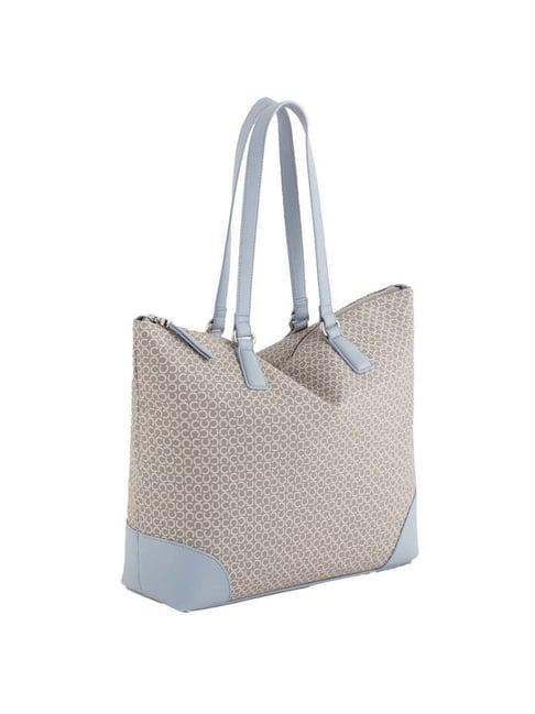 carpisa beige printed large tote handbag