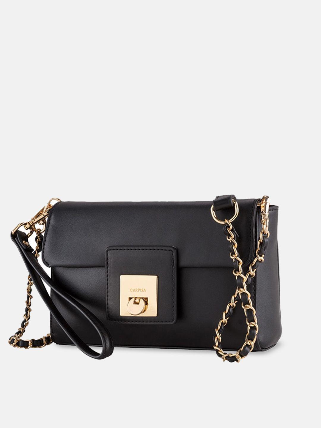 carpisa black structured sling bag