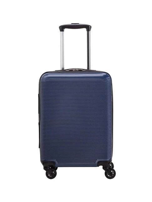 carpisa blue rigid space go small checked luggage