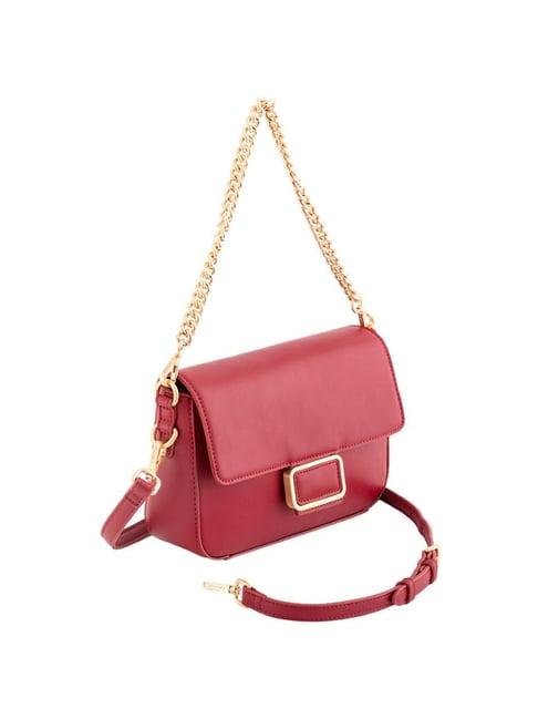 carpisa cassandra v2 ruby faux leather solid sling handbag