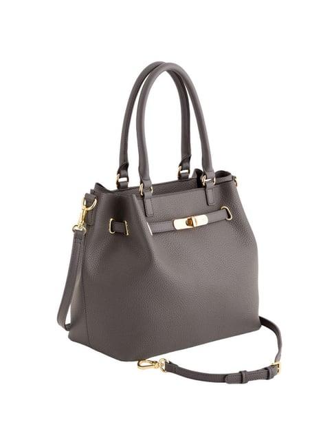 carpisa ermione v1 grey faux leather solid handbag