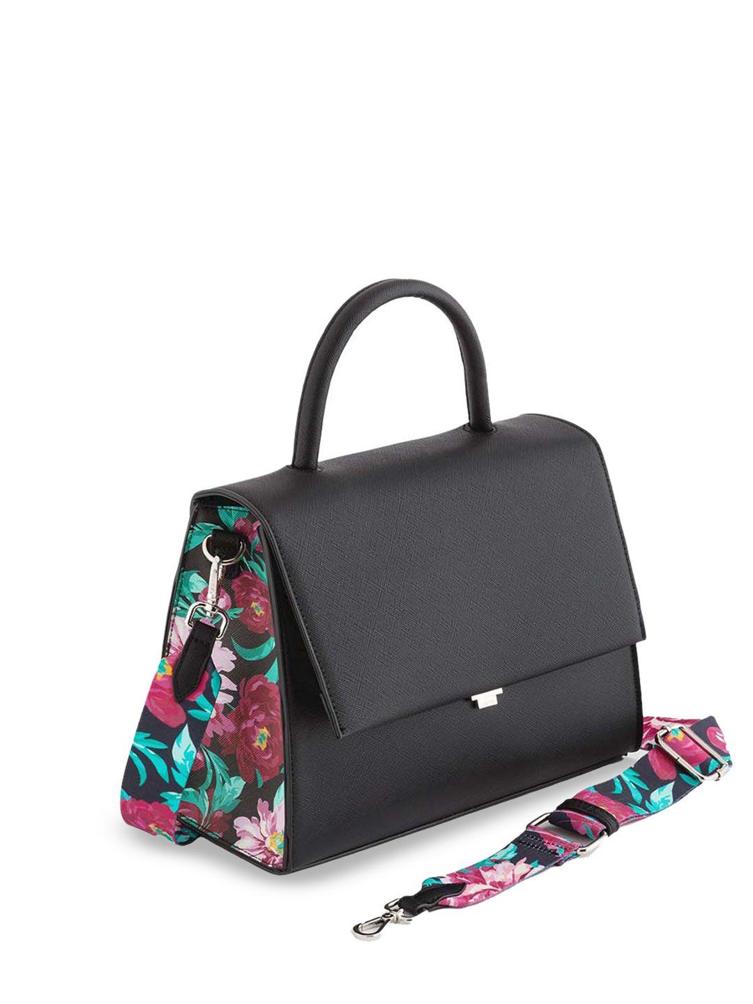 carpisa floral printed leather structured satchel