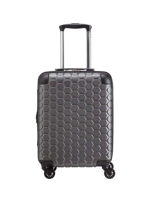 carpisa gun metal rigid gotech green collection small checked luggage