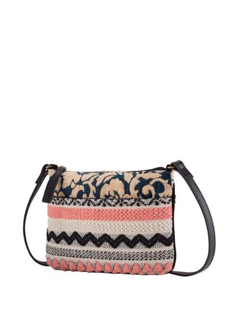 carpisa multicolor textured medium sling handbag