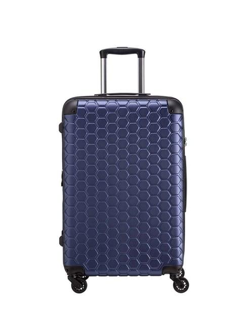 carpisa navy rigid gotech green medium checked luggage