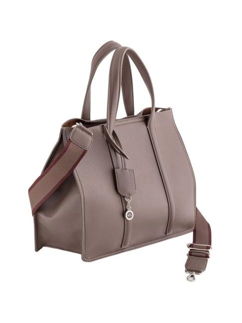 carpisa new waikiki taupe faux leather solid tote handbag