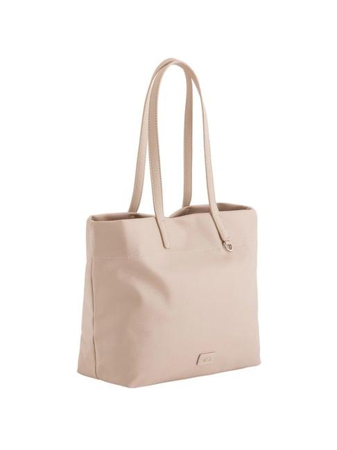 carpisa penny sand faux leather solid tote handbag