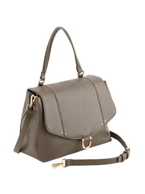 carpisa zenzero smoke grey faux leather solid handbag