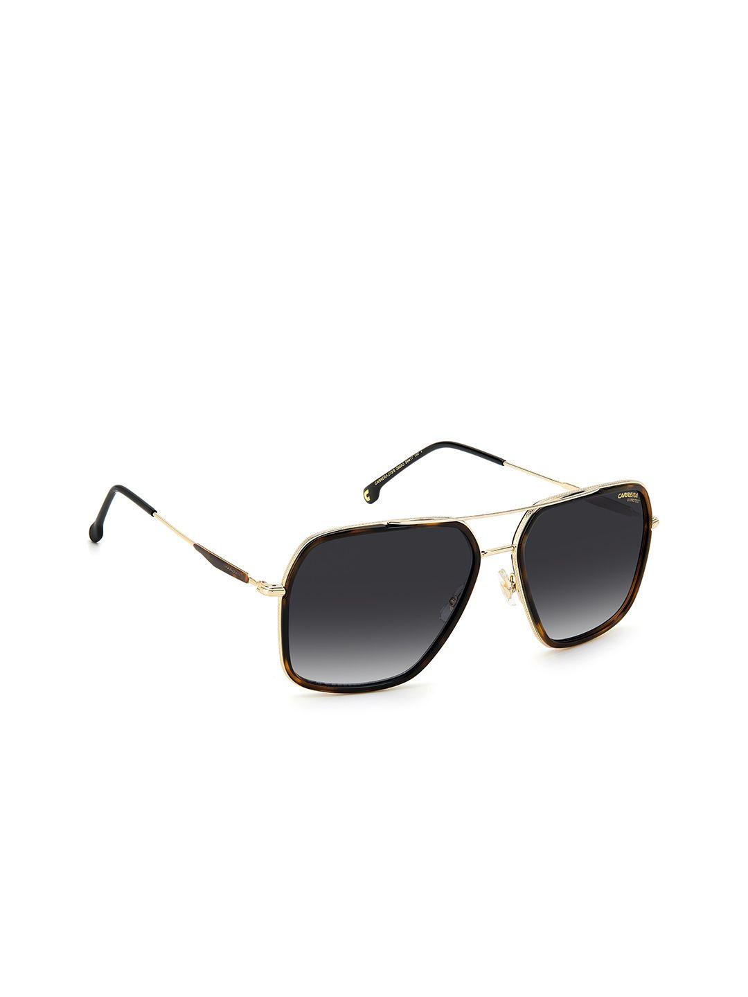 carrera men grey lens & brown square sunglasses with uv protected lens