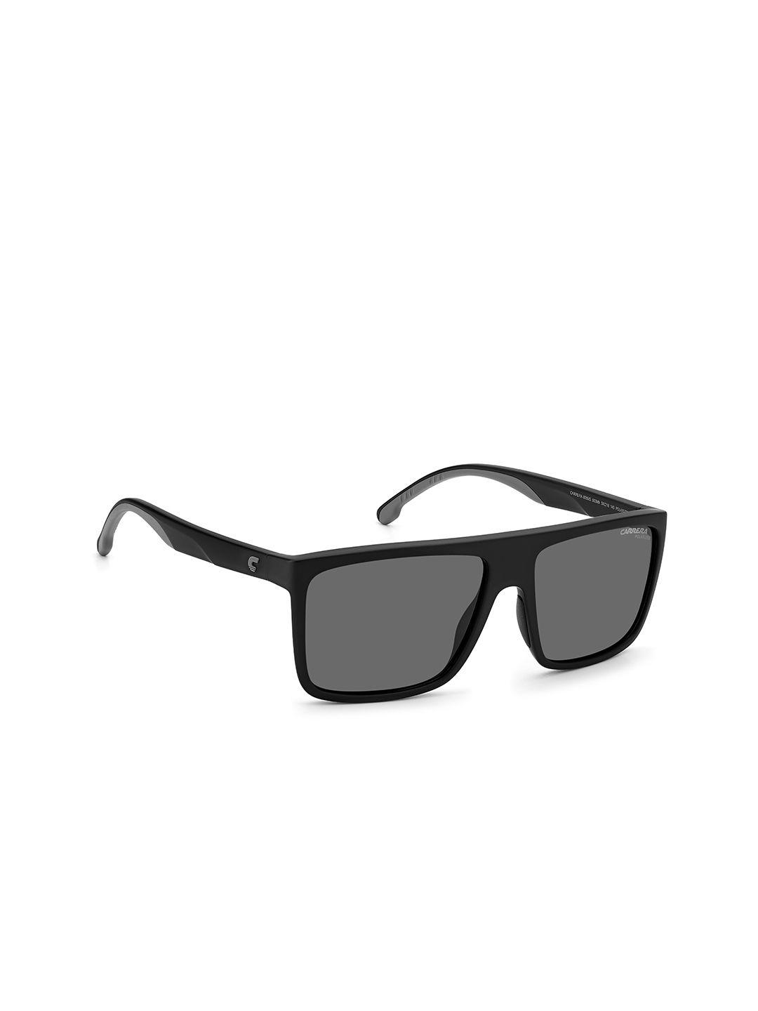 carrera men grey lens & black rectangle sunglasses 20486900358m9