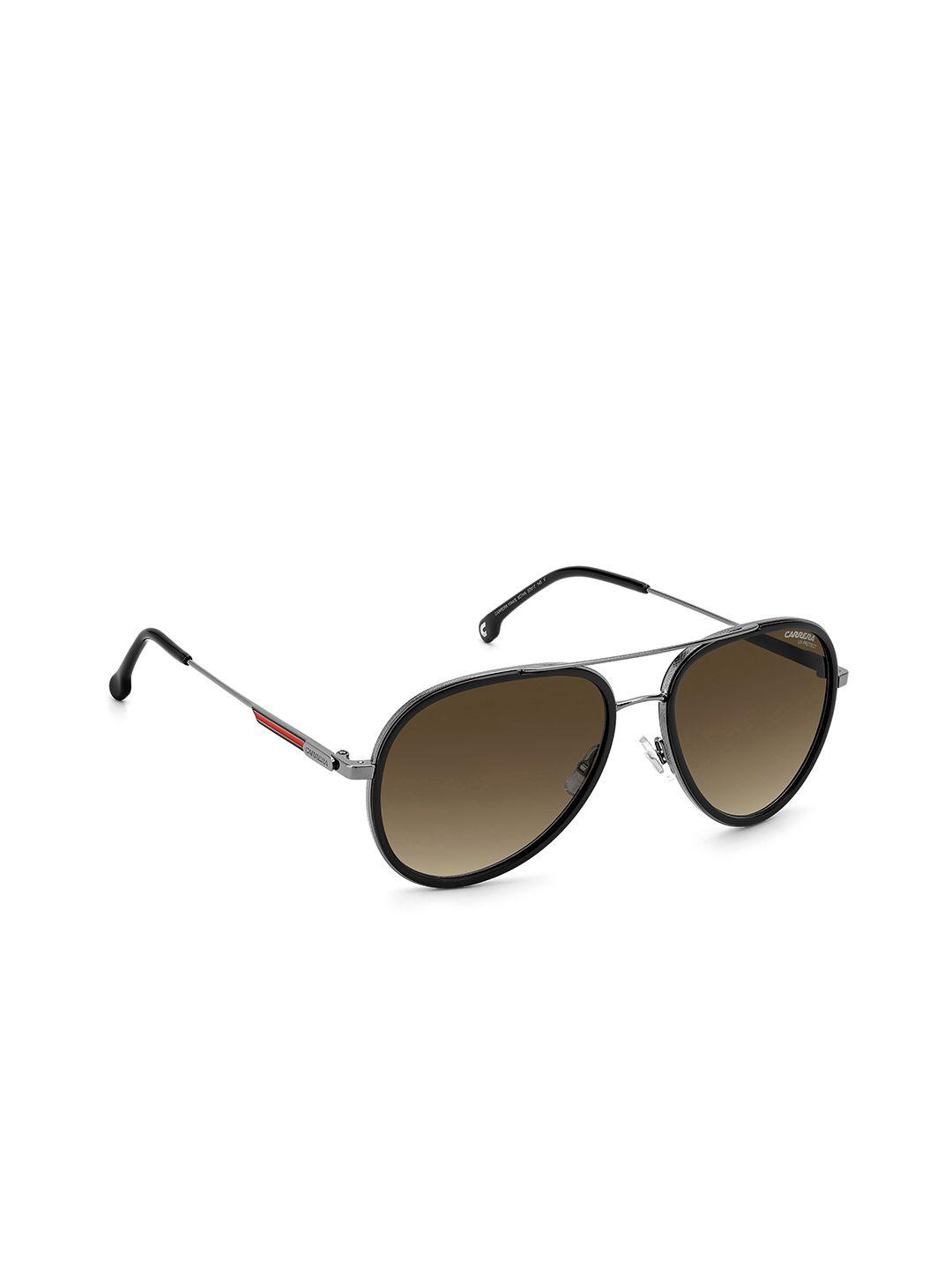 carrera unisex brown lens & black round sunglasses with uv protected lens