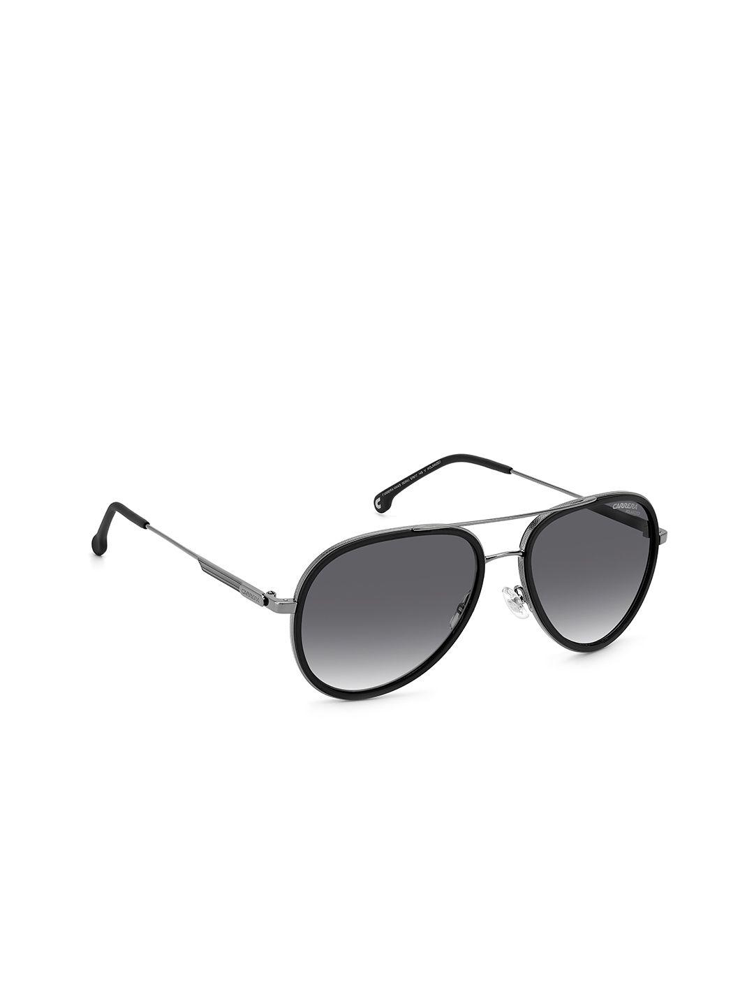 carrera unisex grey lens & black polarised aviator sunglasses