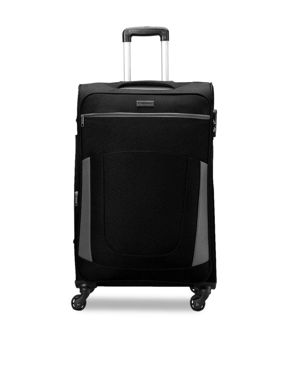carriall black & grey solid large size check-in luggage