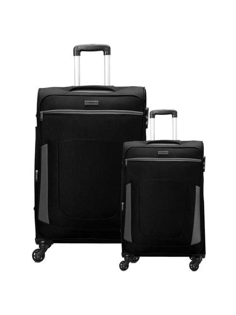 carriall black 4 wheel large soft cabin trolley pack of 2 - 78 cm