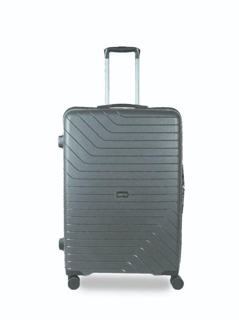 carriall grey 8 wheel large hard checked luggage - 52 cm