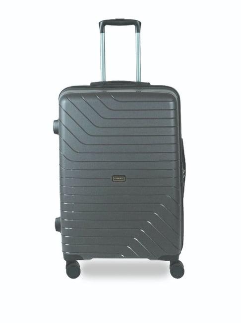 carriall grey 8 wheel medium hard checked luggage - 46 cm