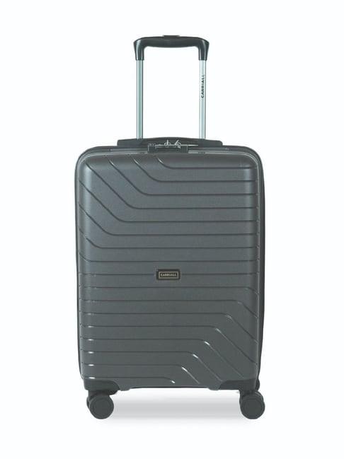 carriall grey 8 wheel small hard cabin trolley - 36.5 cm