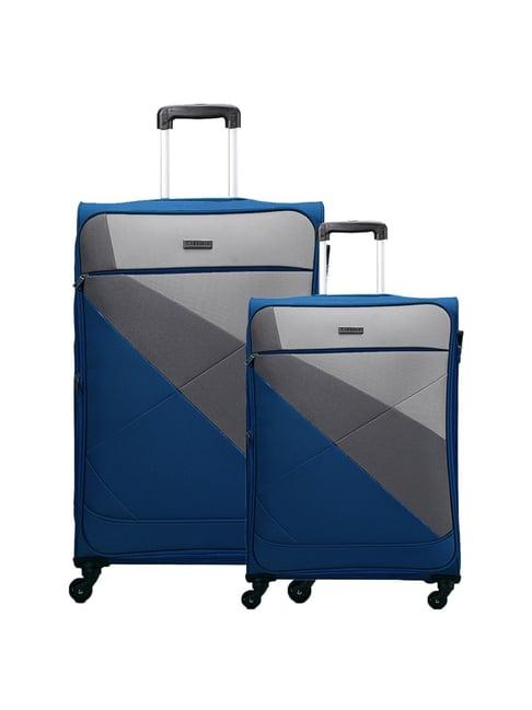 carriall navy 4 wheel medium soft cabin trolley pack of 2 - 68 cm