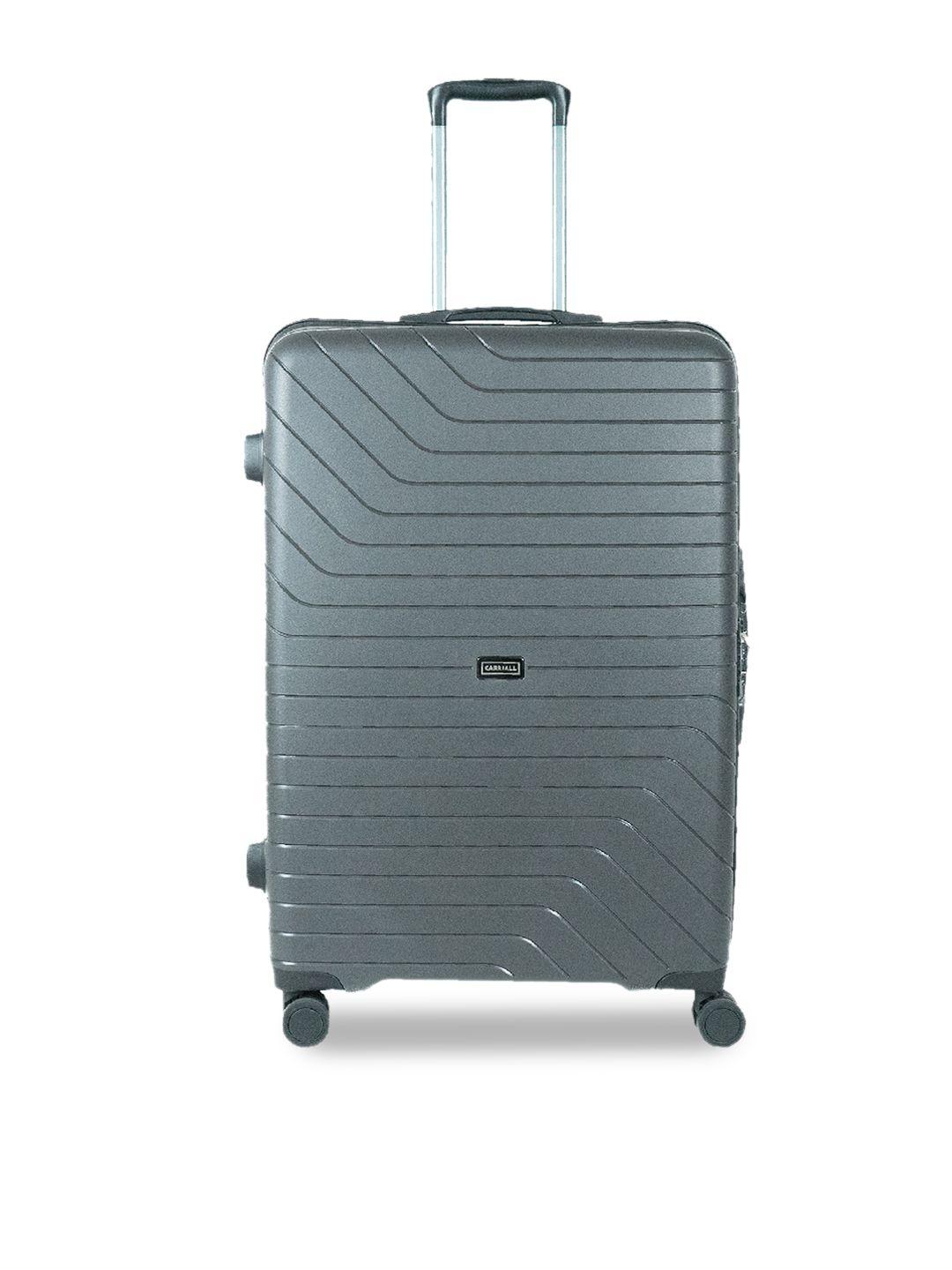 carriall striped hard sided large trolley suitcase