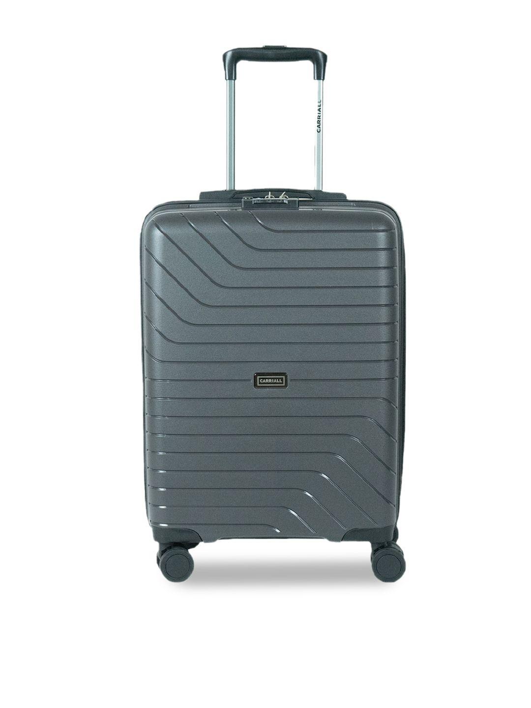 carriall textured hard-sided cabin trolley suitcase