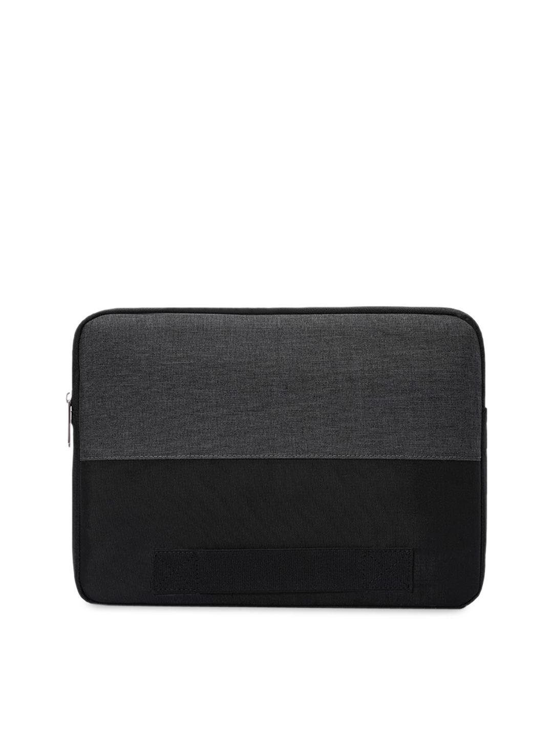 carriall unisex black & grey colourblocked 13 inch laptop sleeve