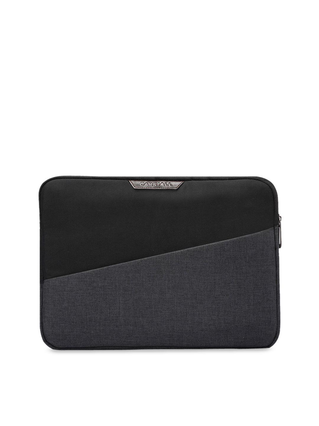 carriall unisex black & grey colourblocked 15 inch laptop sleeve