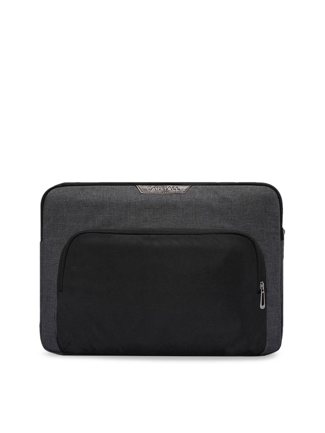 carriall unisex black & grey colourblocked laptop sleeve