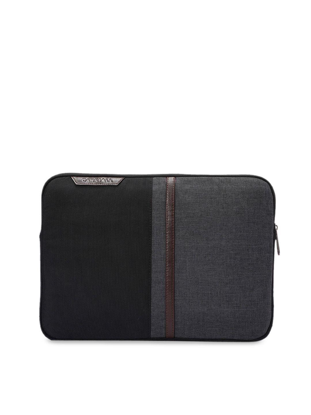 carriall unisex black colourblocked 14 inch laptop sleeve