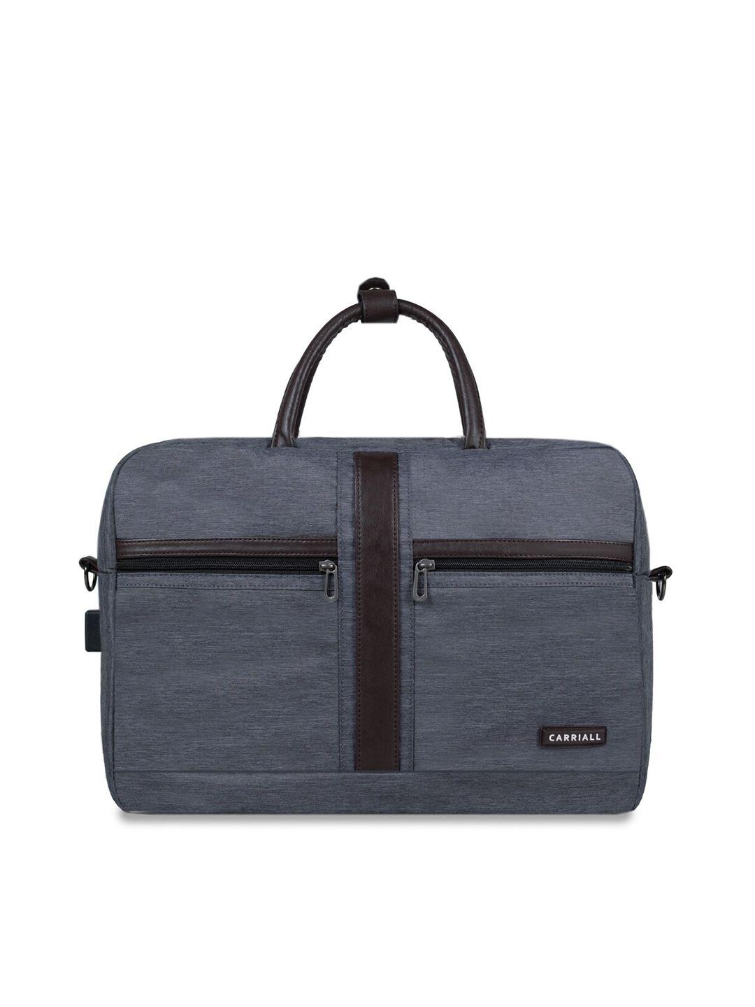 carriall unisex grey & black laptop  messenger bag