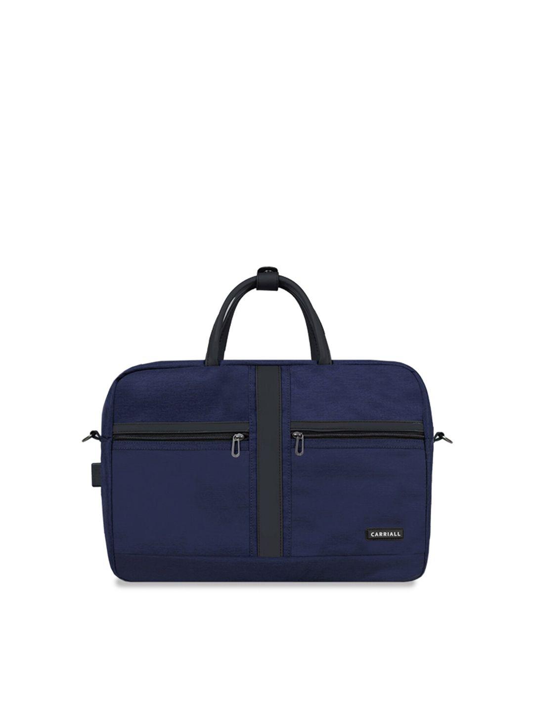 carriall unisex navy blue laptop messenger bag
