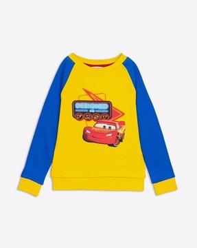 cars print sweatshirt with raglan sleeves