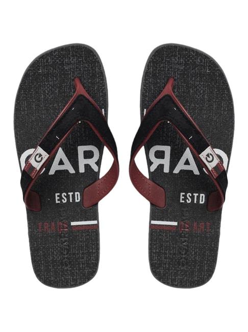 cartago-men's-dakar-plus-ad-black-&-maroon-flip-flops