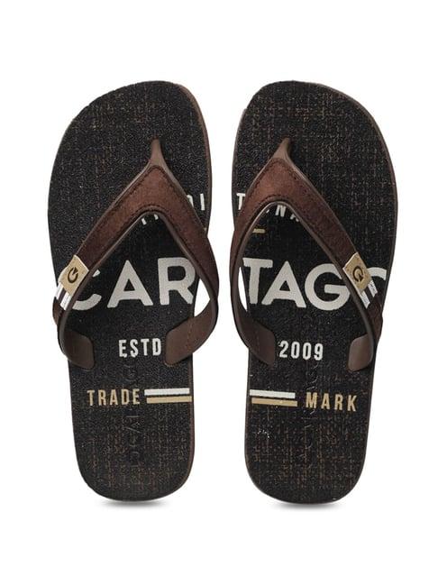 cartago men's dakar plus ad brown & beige flip flops