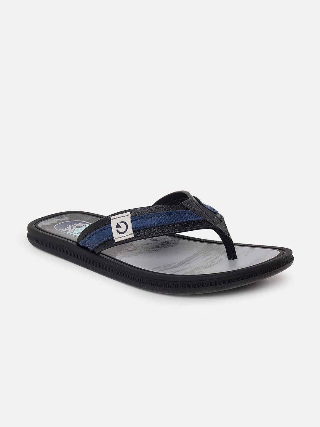 cartago men black & grey printed thong flip-flops