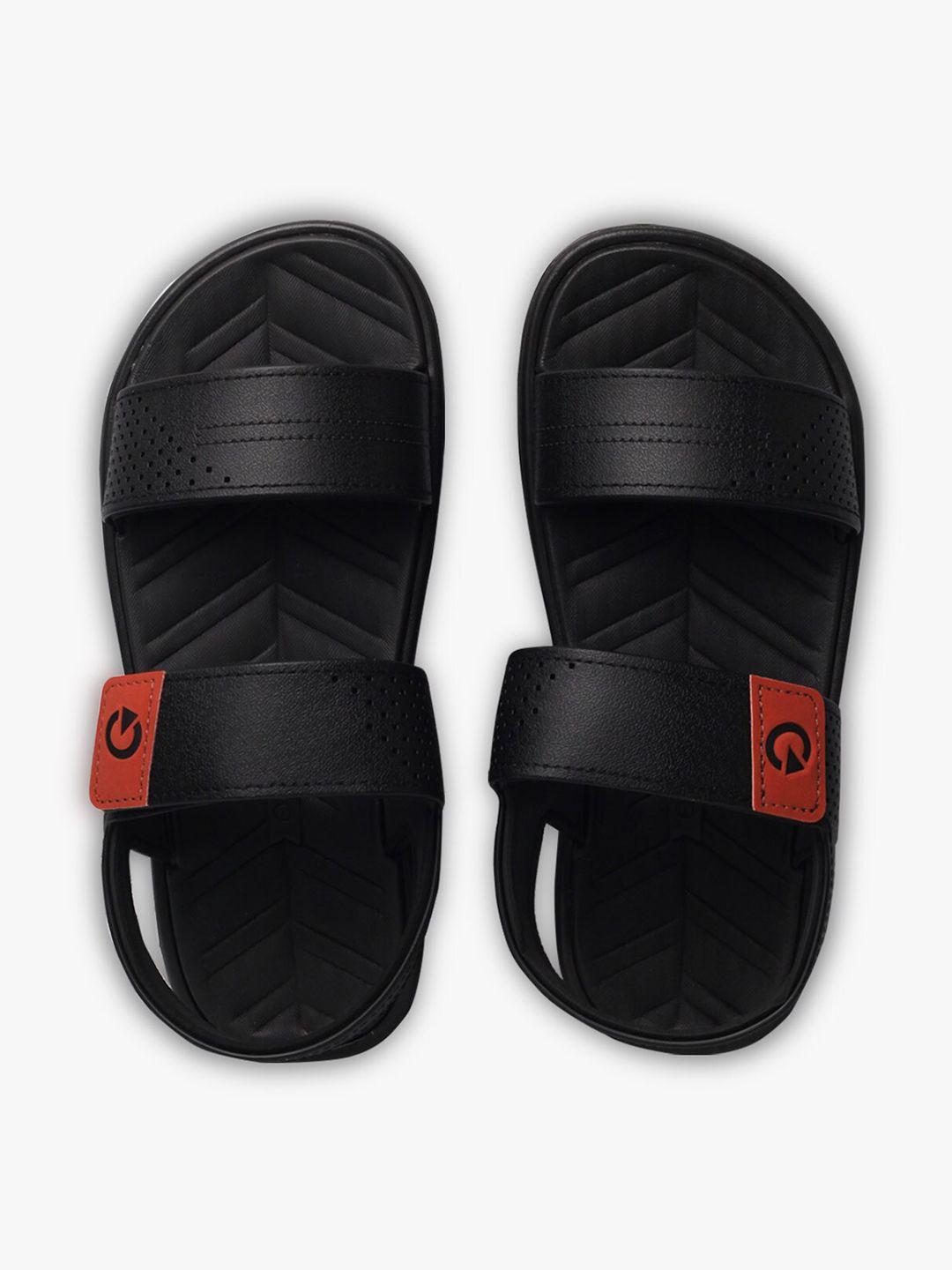 cartago men black & orange comfort sandals
