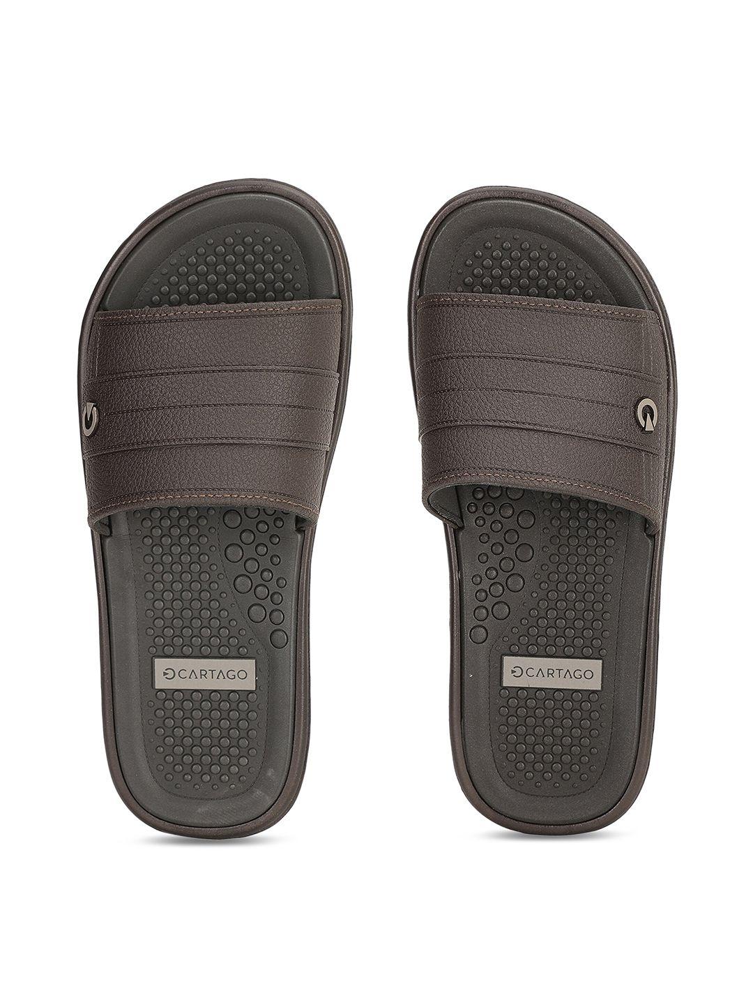 cartago men black solid sliders