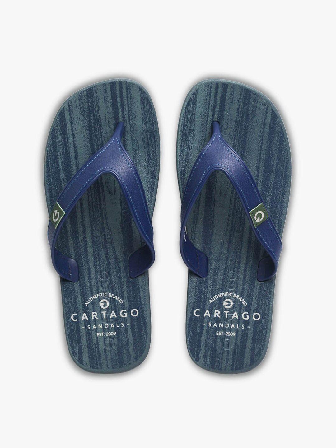 cartago men blue printed thong flip-flops