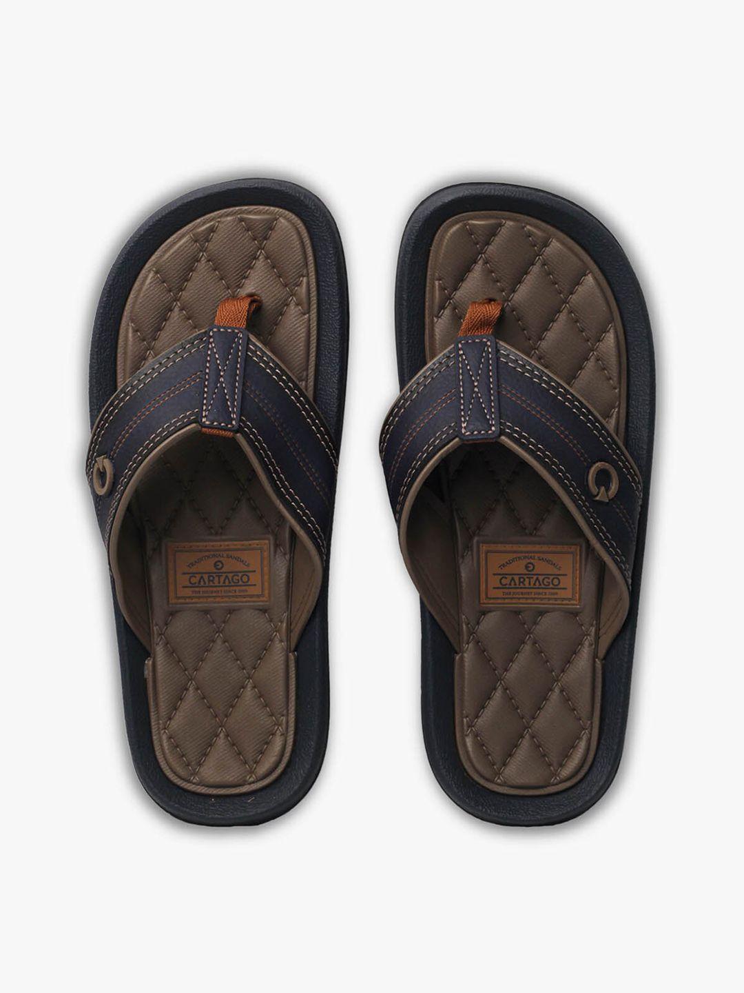 cartago men brown & black thong flip-flops