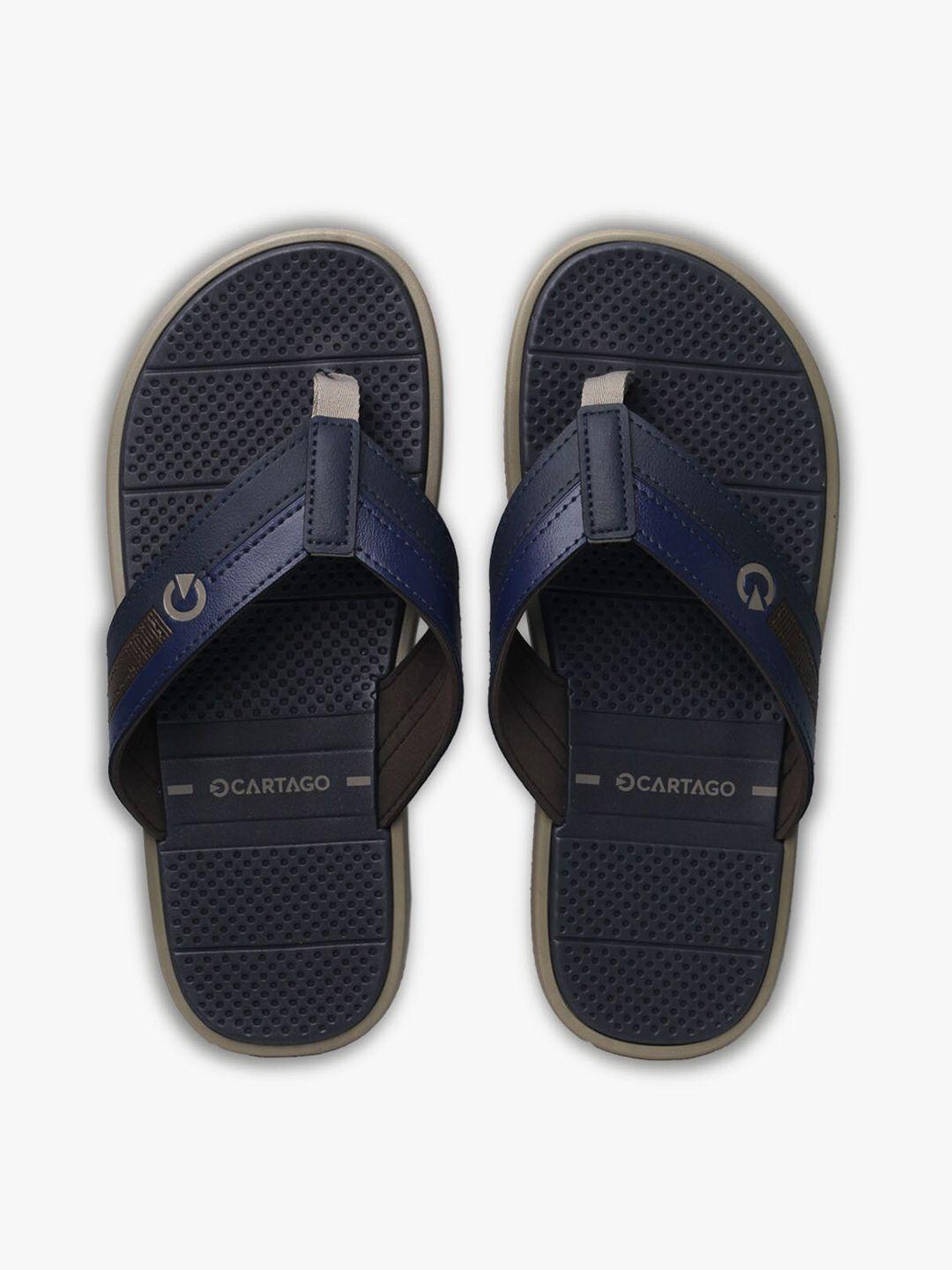 cartago men navy blue thong flip-flops