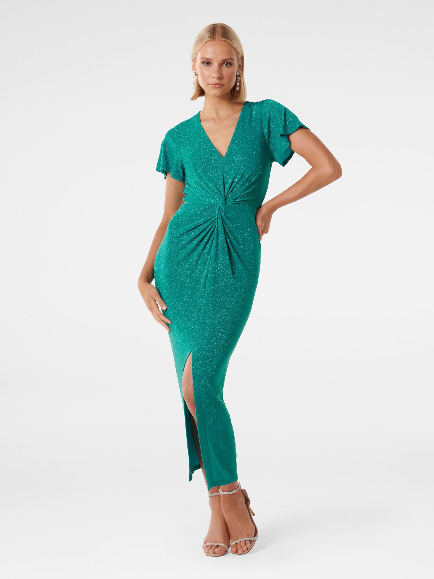 carter flutter sleeve midi dress