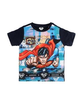 cartoon print crew neck t-shirt