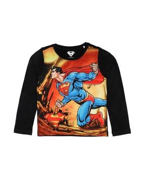 cartoon print crew neck t-shirt