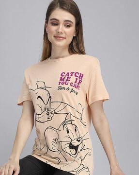 cartoon print crew-neck t-shirt